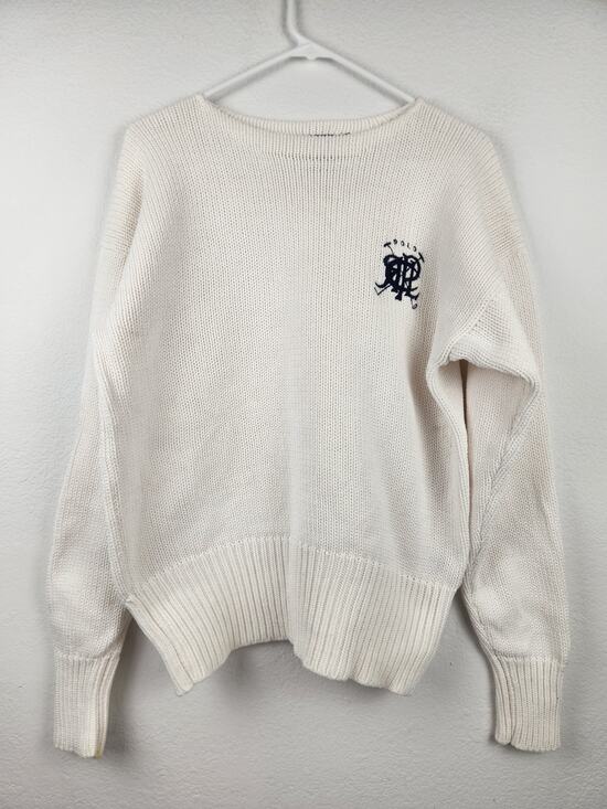 Ralph Lauren Other - Vintage Polo Ralph Lauren Cream Sweater Men Small Crew Neck Logo Long Sleeve